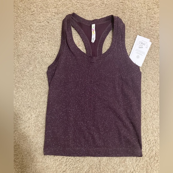 ATHLETA SEAMLESS SPARKLY PURPLE RECERBACK TANK - Picture 2 of 9